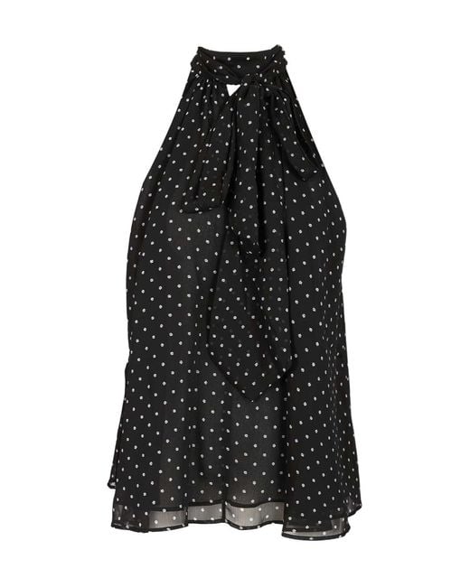 ROTATE BIRGER CHRISTENSEN Black Polka Dot Top