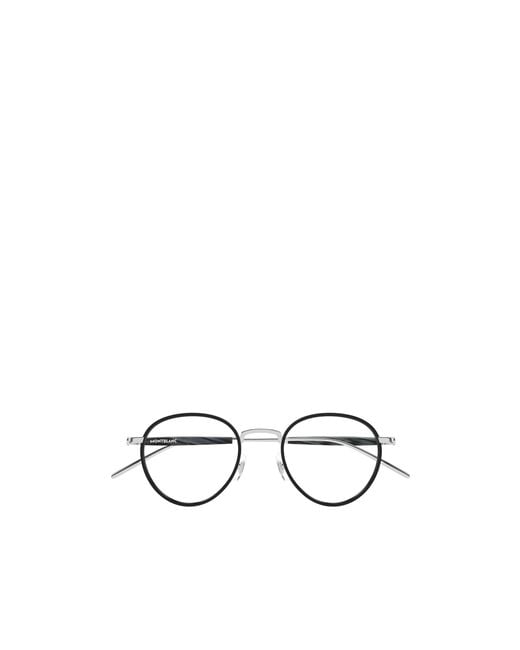 Montblanc White Eyewear Oval Frame Glasses for men