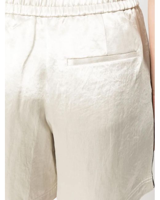 Helmut Lang White Straight-Cut Crinkled Shorts
