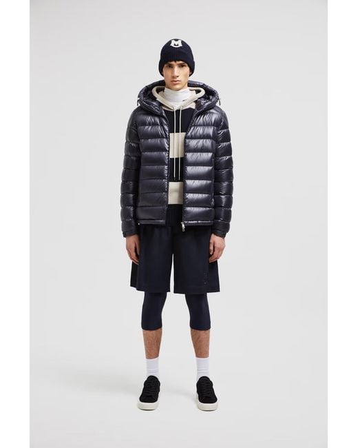 Moncler Blue Gabardine Bermuda Shorts for men
