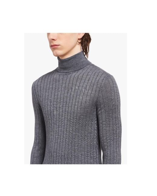 Prada Blue Cashmere Turtleneck for men
