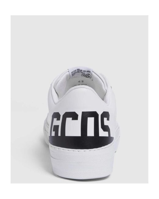 Gcds White Logo Printed Low-Top Sneakers for men