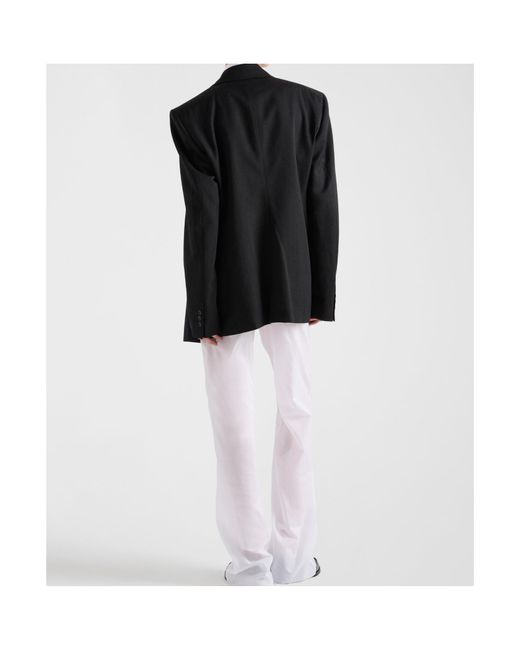 Prada Black Double-Breasted Gabardine Jacket