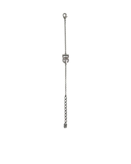 Dolce & Gabbana Metallic Logo-Charm Bracelet for men