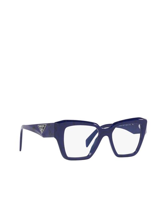 Prada Blue Eyewear Square Frame Glasses