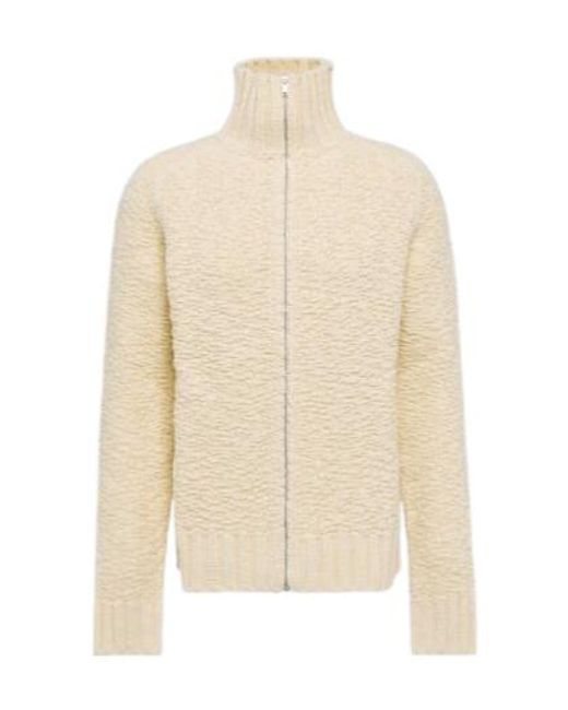 Jil Sander White Wool Cardigan for men