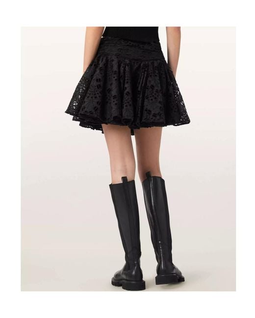 AllSaints Black Dotty Broderie Anglaise Skirt