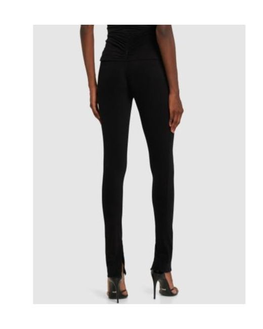 Magda Butrym Black Draped Rose Decorative Casual Pants