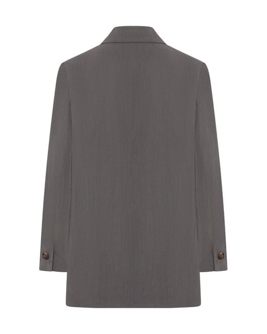 Giorgio Armani Gray Double-Breasted Blazer