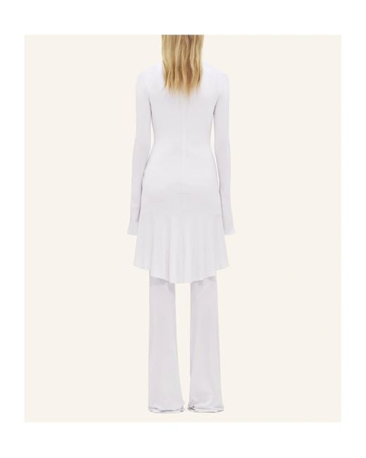 Courreges White High-Neck Long-Sleeve Midi Dress
