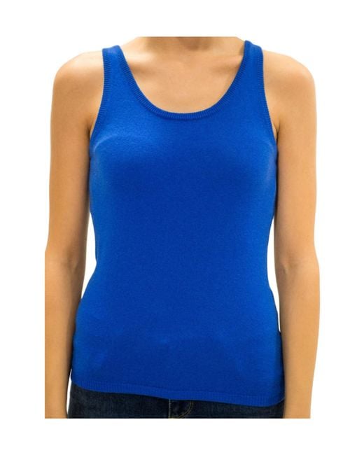 Lela Rose Blue Crew Neck Vest