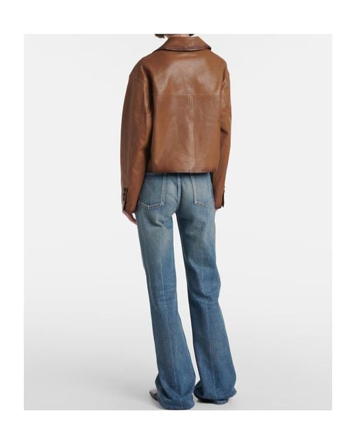 Dorothee Schumacher Brown Cropped Leather Jacket