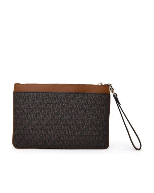 Michael Kors Black Monogram-Pattern Clutch Bag