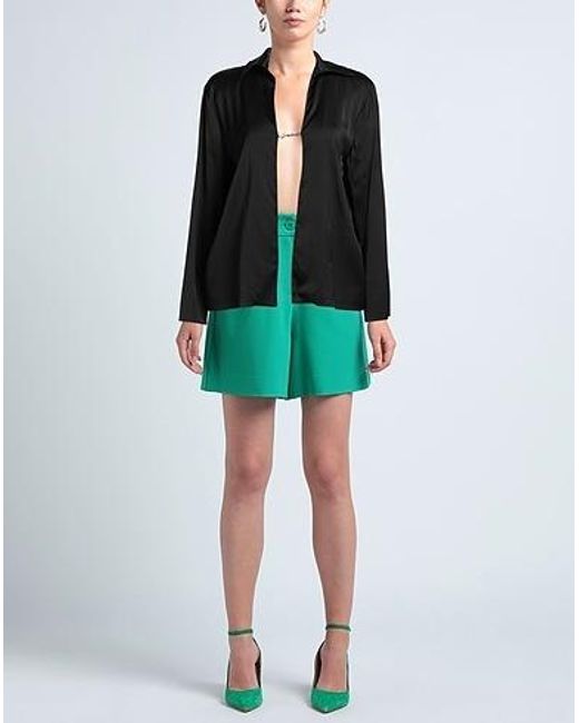 Jacquemus Black Satin Long-Sleeved Top