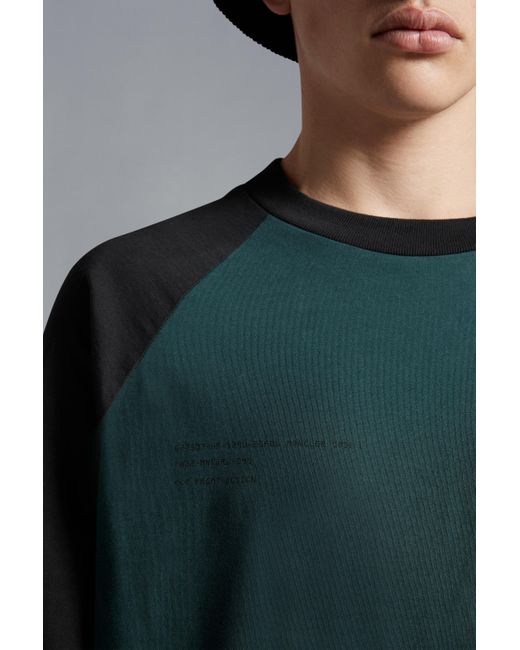 Moncler Green Logo Long Sleeve T-Shirt for men