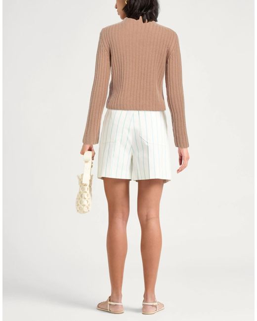 Max Mara Brown Solid Color Long-Sleeve Crew Neck Knit Sweater