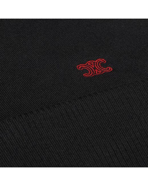 Céline Black Cropped Hoodie