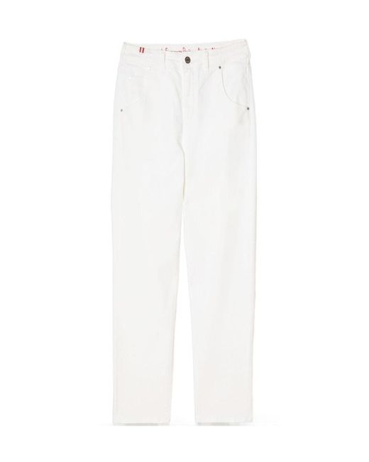 Ines De La Fressange Paris White Five-Pocket Jeans