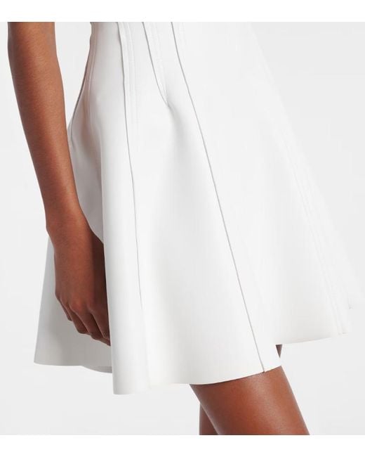 Norma Kamali White Grace Faux Leather Minidress
