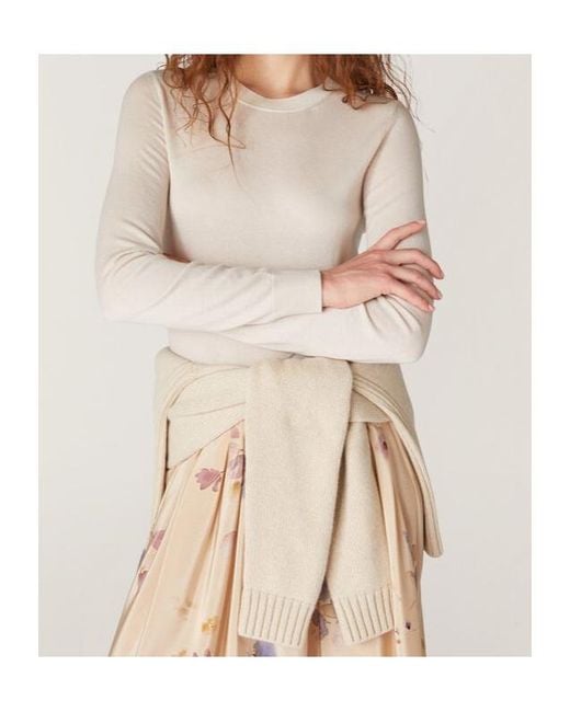 Loro Piana White Crewneck Knitted Jumper