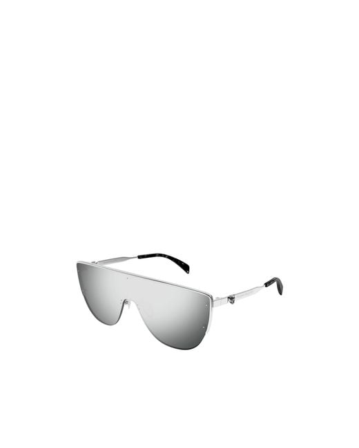 McQueen White Eyewear Shiny Sunglasses for men
