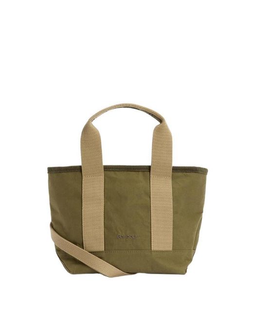 Barbour Green Mini Mya Tartan-Detail Tote Bag
