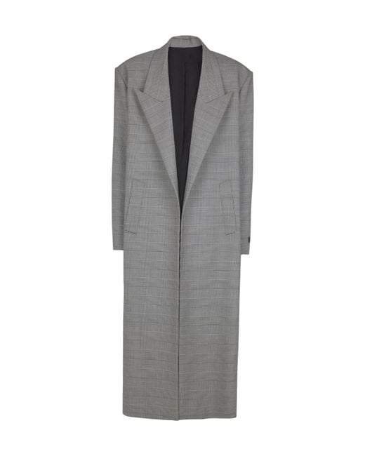 Balmain Gray Oversized Coat for men