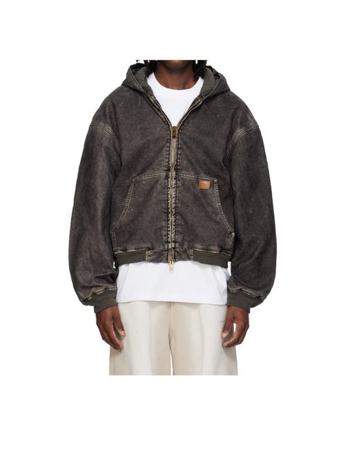 Alexander Wang Black Flocked Oversized Carpenter Jacket for men