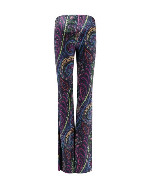 Etro Blue Denim Flared Leg Trousers