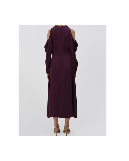 Jonathan Simkhai Purple Lovisa Cold-Shoulder Midi Dress