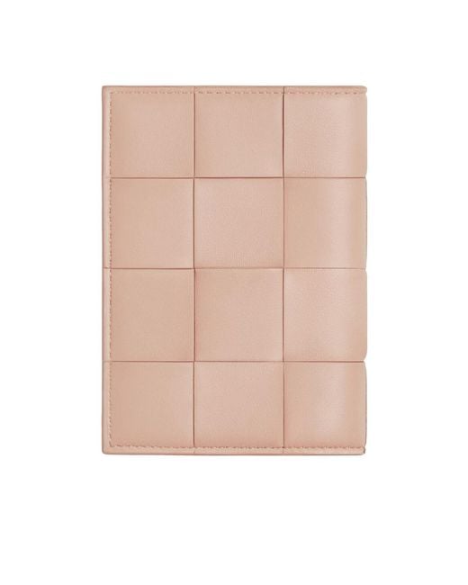 Bottega Veneta Pink Woven Pattern Card Bag