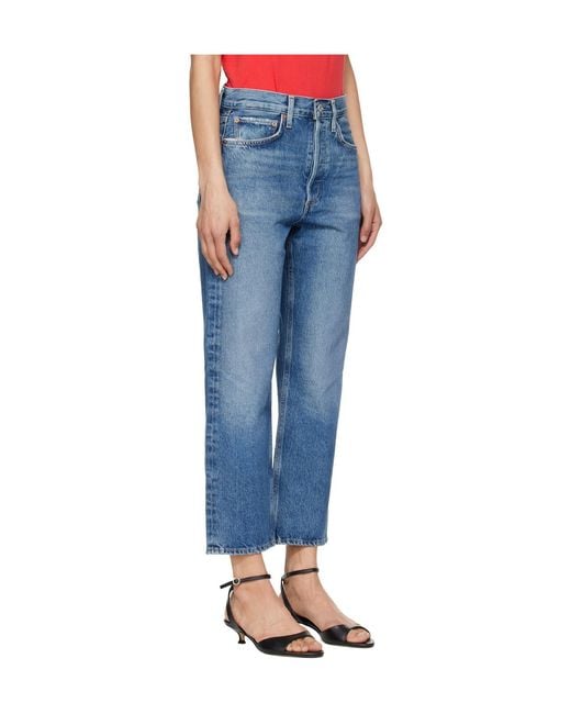 Agolde Blue 90's Crop Mid Rise Straight