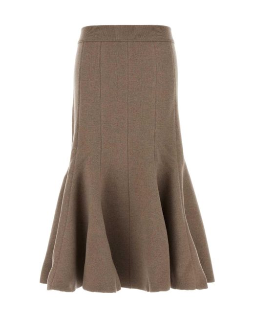 Bottega Veneta Brown Pleated Skirt