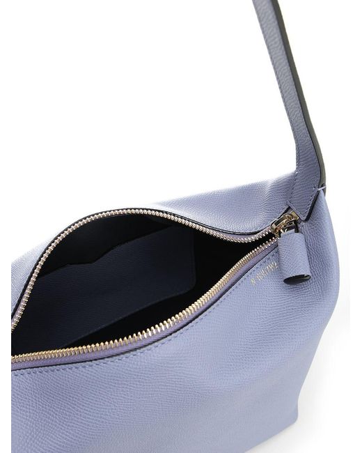 Valextra Blue Mochi Mini Handbag