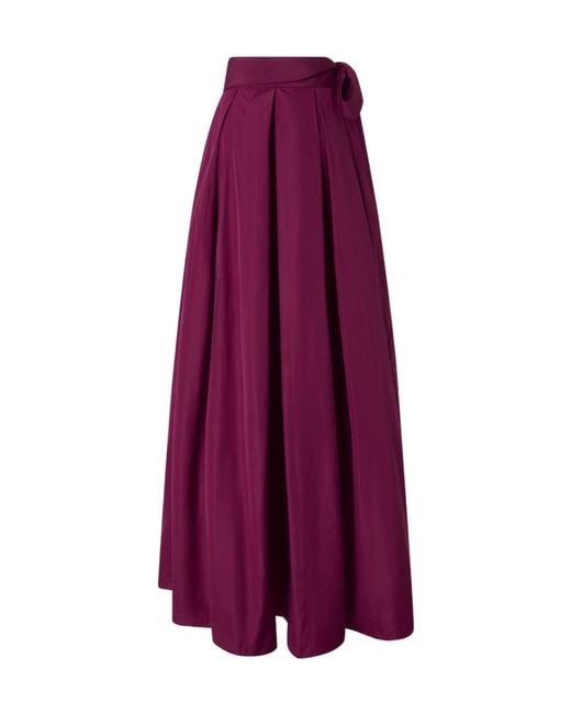 Pinko Purple High Waist Midi Taffeta Skirt