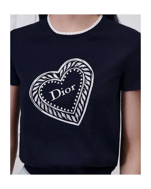 Dior Blue Qixi Short-Sleeved Sweater