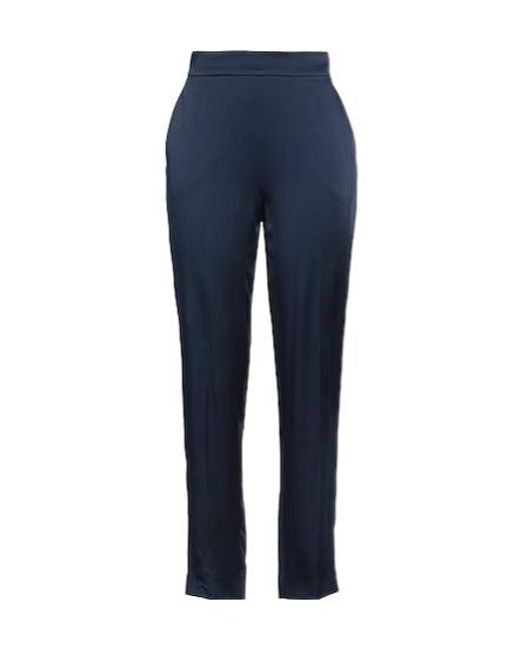 Max Mara Blue Solid-Color Tapered Trousers