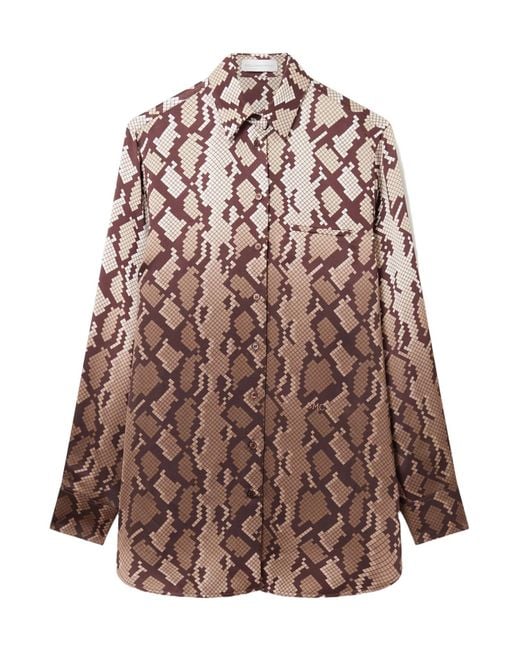 Stella McCartney Brown Printed Oversized Shirt
