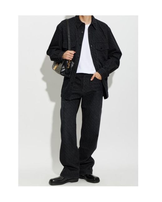 Balmain Blue Long-Sleeved Shirt for men