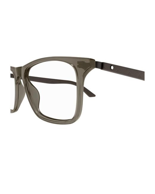 Montblanc White Eyewear Square Frame Glasses for men