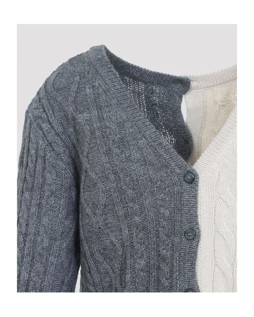 Moschino Blue Two-Toned Button-Up Cardigan