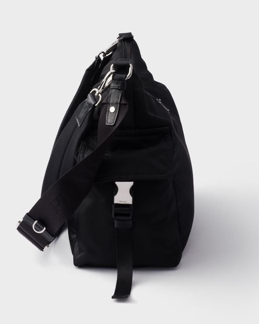 Prada Black Explore Re-Nylon And Leather Bag for men