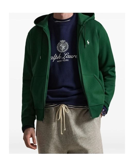 Polo Ralph Lauren Green Zip-Up Logo Hoodie for men