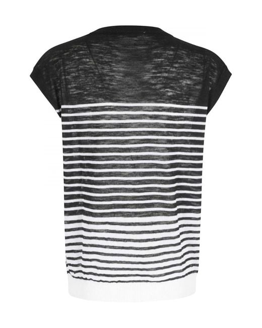 Roberto Collina Black Striped T-Shirt