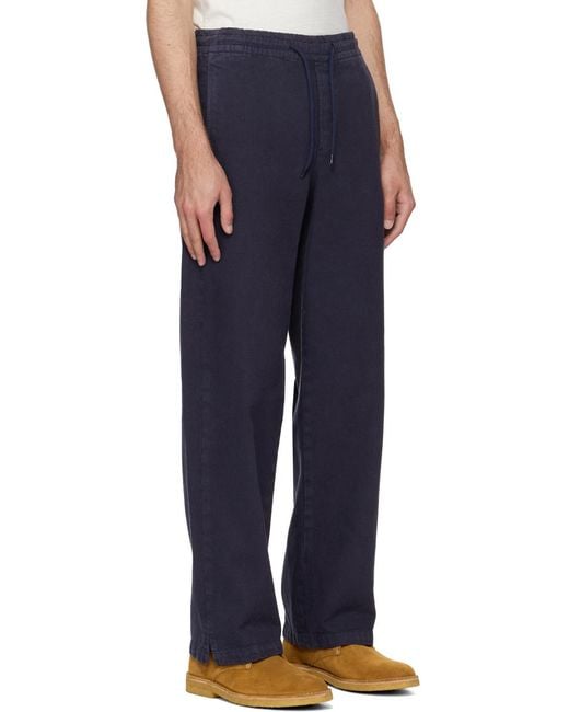 A.P.C. Blue Elasticated Drawstring Waist Pants for men