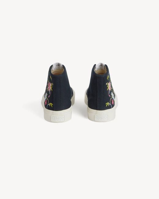 KENZO Black Hoshi Embroidered High Top Sneakers for men