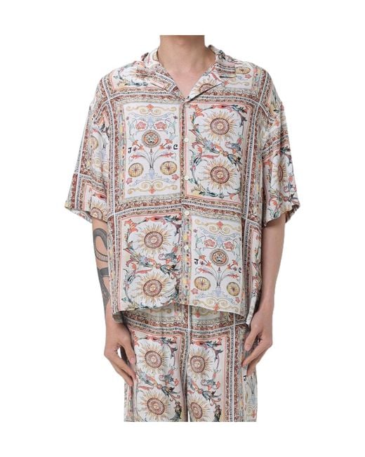Just Cavalli Gray Relaxed Printed Shirt for men