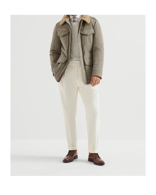 Brunello Cucinelli Multicolor Drawstring Waist Zip-Up Jacket for men