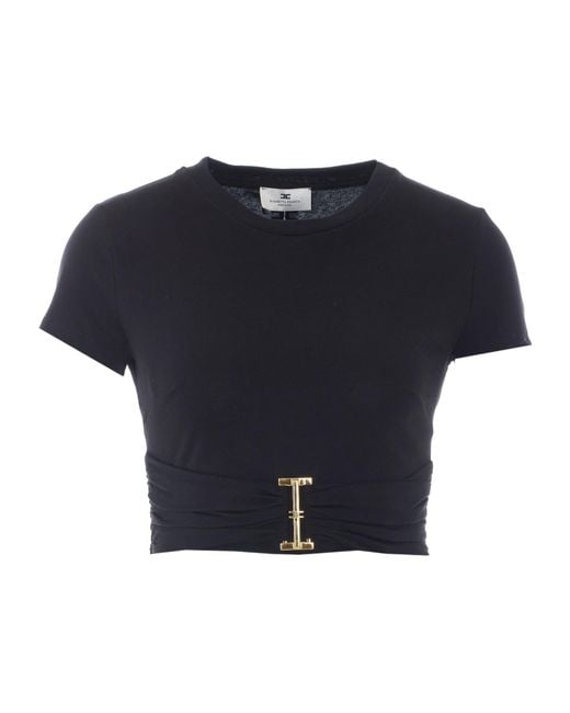 Elisabetta Franchi Blue Short-Sleeved T-Shirt