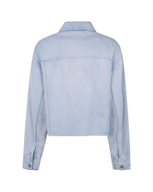 MM6 by Maison Margiela Blue Tie Detailed Denim Jacket